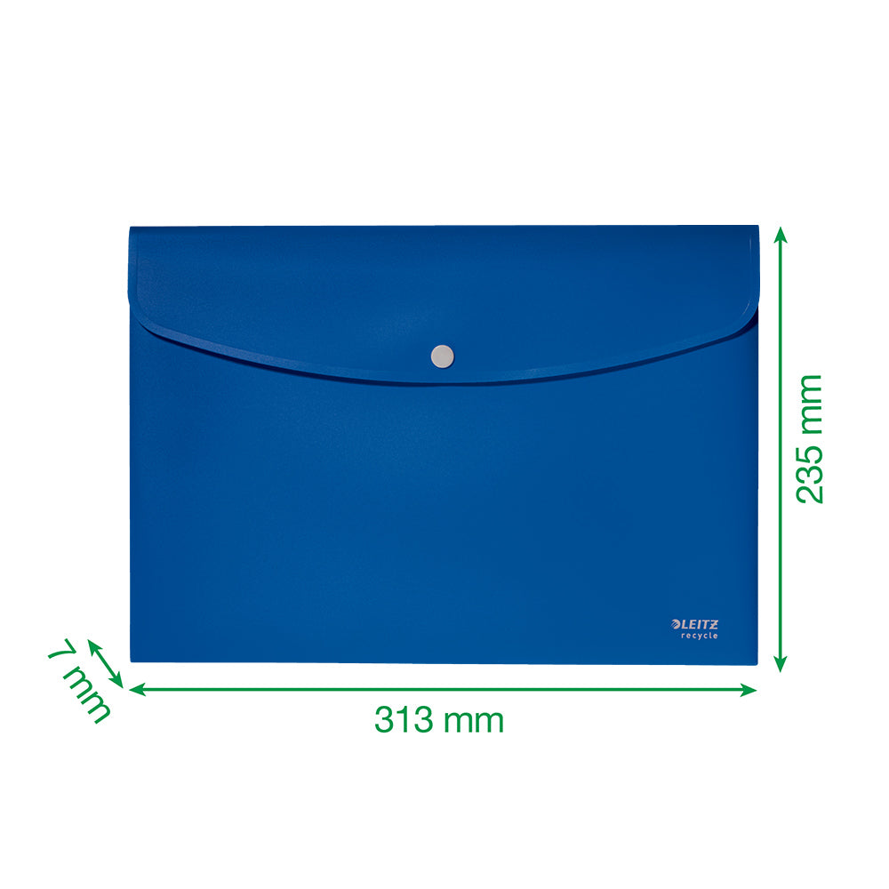 Bolsa 235x313mm A4 Envelope Fecho Botão Recycle Azul