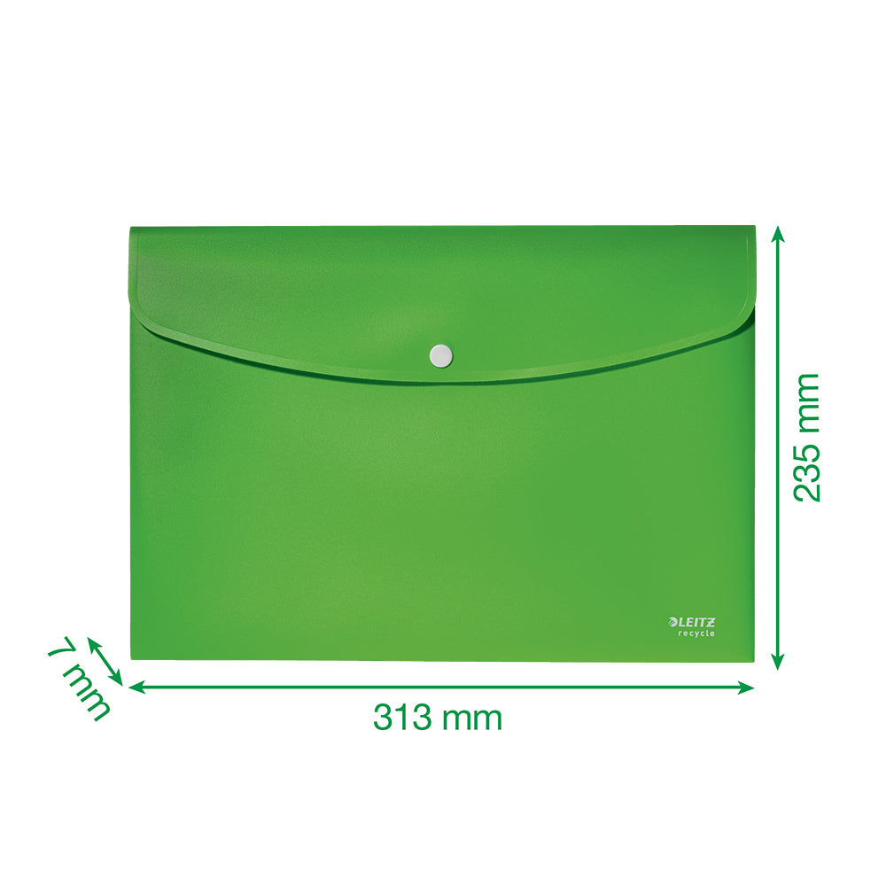 Bolsa 235x313mm A4 Envelope Fecho Botão Recycle Verde