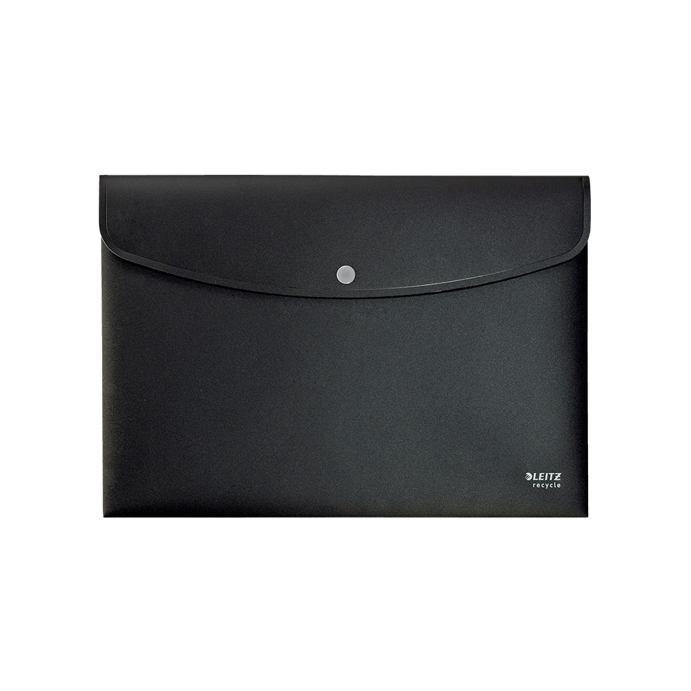 Bolsa Envelope A4 Fecho Botão Recycle Preto