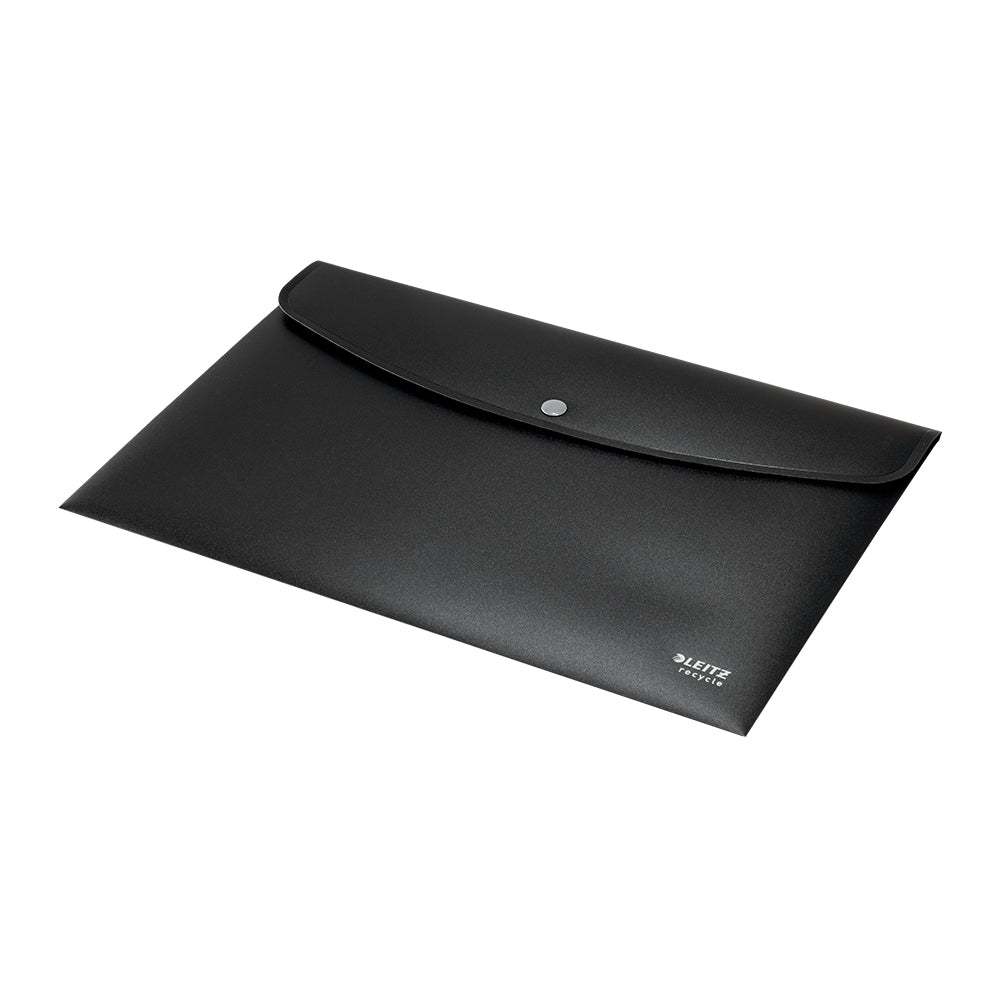 Bolsa 235x313mm A4 Envelope Fecho Botão Recycle Preto
