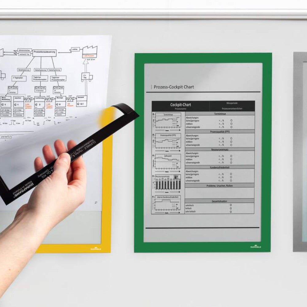 Moldura Magnética A4 Duraframe 4869-04 Amarelo 5un