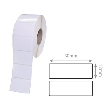 Etiquetas 030x12mm Brancas Rolo 2000un
