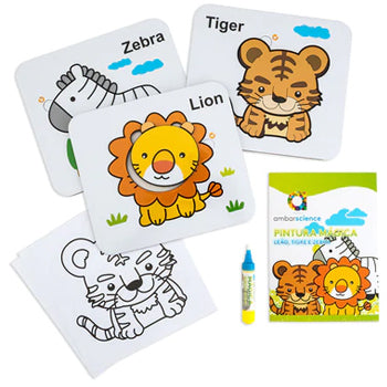 Pintura Mágica Leão Tigre e Zebra Ambarscience