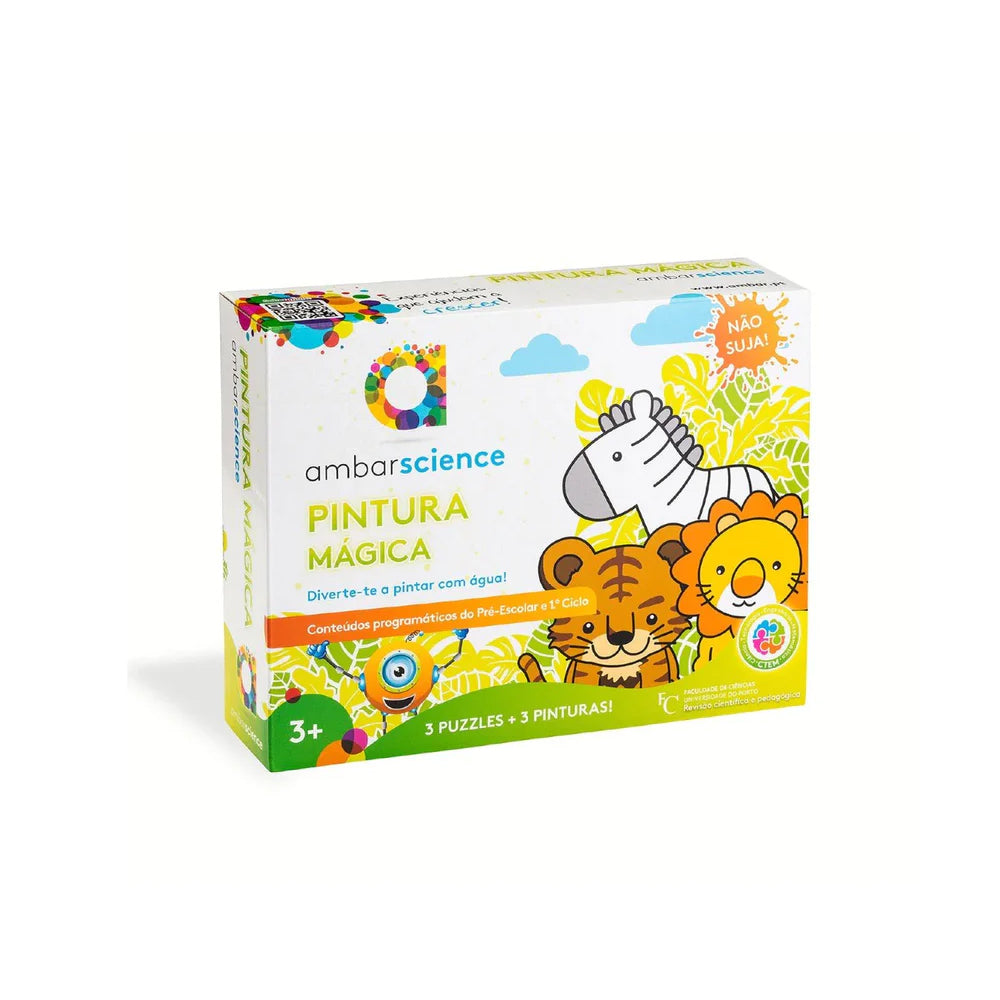 Pintura Mágica Leão Tigre e Zebra Ambarscience