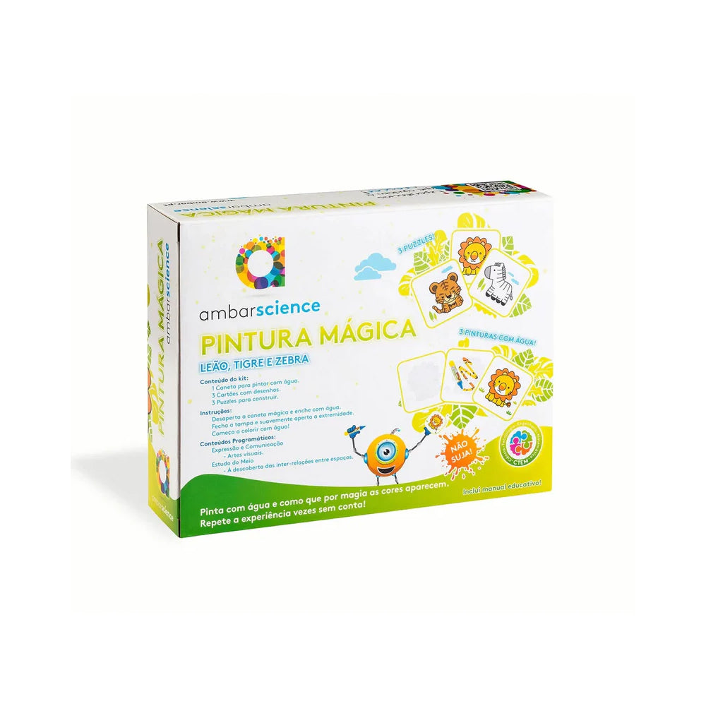 Pintura Mágica Leão Tigre e Zebra Ambarscience