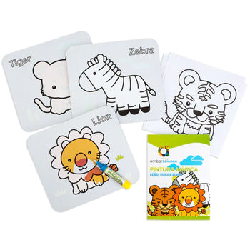 Pintura Mágica Leão Tigre e Zebra Ambarscience