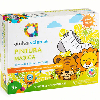 Pintura Mágica Leão Tigre e Zebra Ambarscience