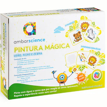 Pintura Mágica Leão Tigre e Zebra Ambarscience