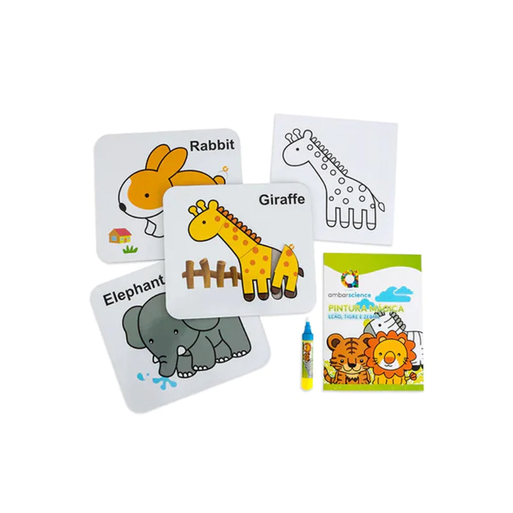 Pintura Mágica Elefante Girafa e Lebre Ambarscience