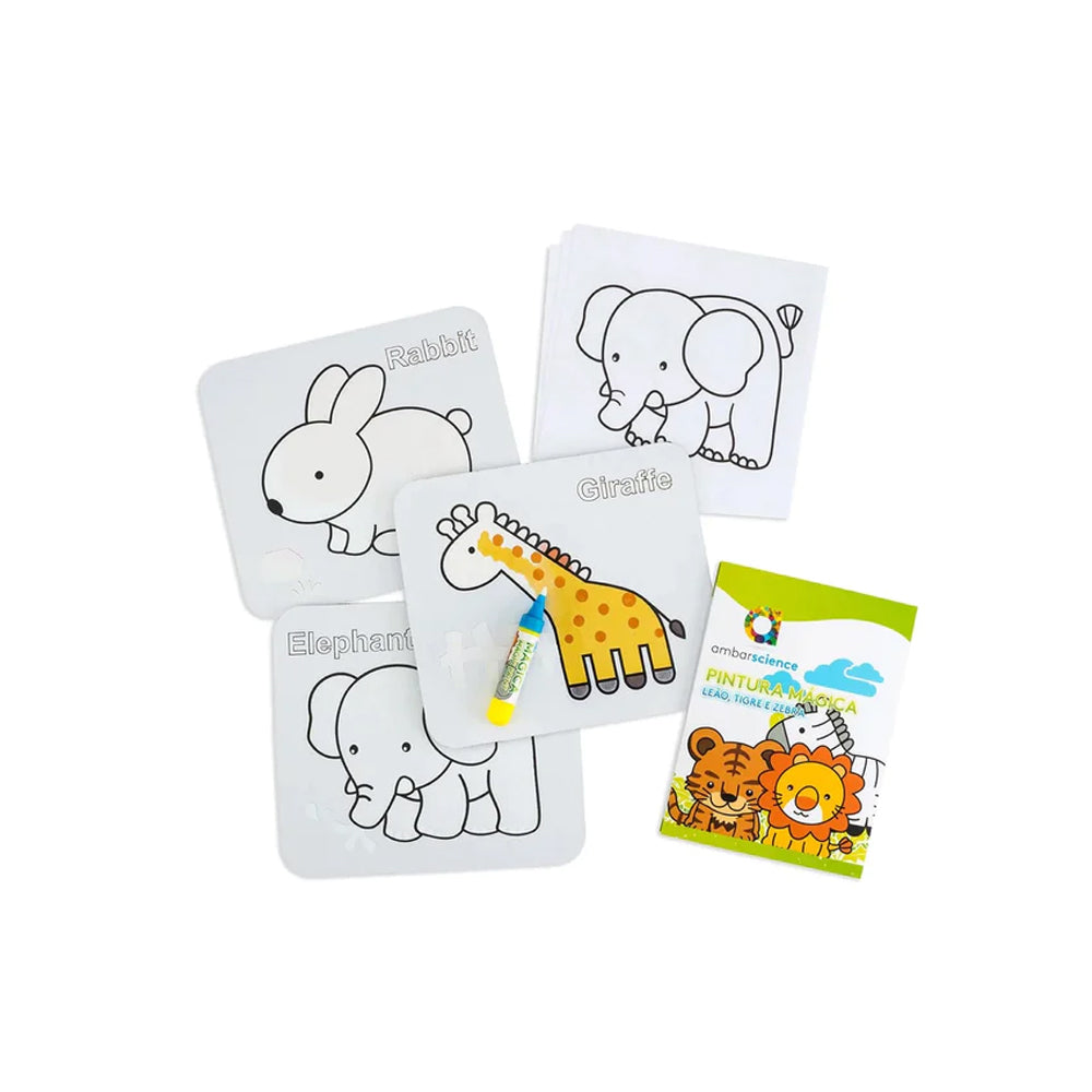 Pintura Mágica Elefante Girafa e Lebre Ambarscience