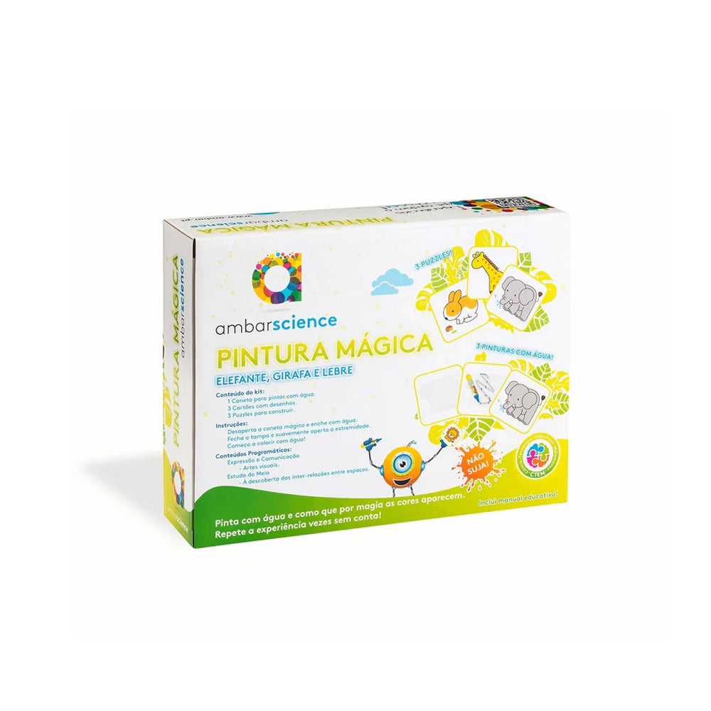 Pintura Mágica Elefante Girafa e Lebre Ambarscience