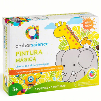 Pintura Mágica Elefante Girafa e Lebre Ambarscience