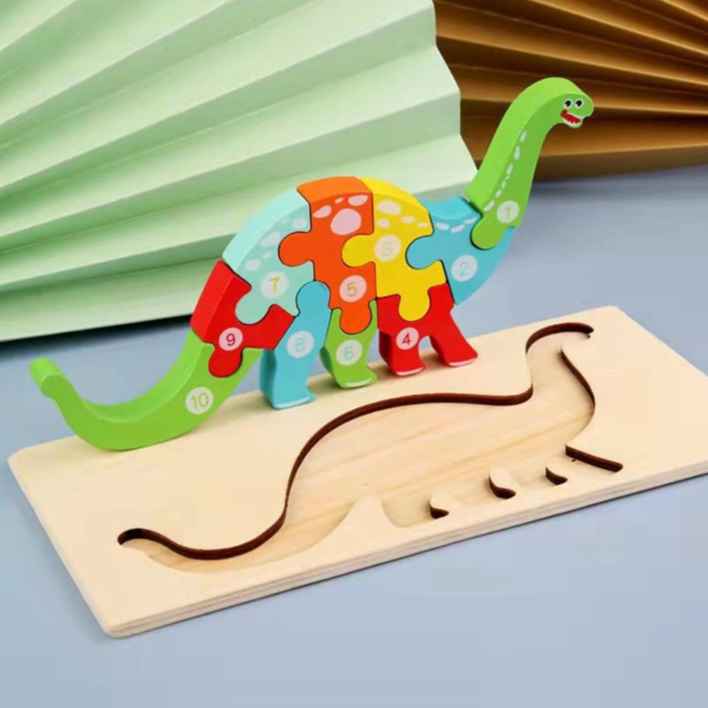 Puzzle Animais com Números Dinossauro Ambarscience
