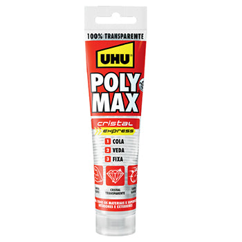 Cola e Veda Poly Max Cristal Express Tubo UHU 115g