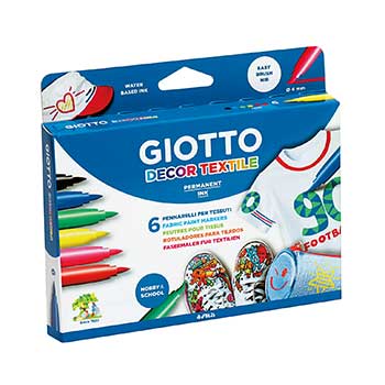 Marcador Tecidos Giotto Decor 6 Cores 6un