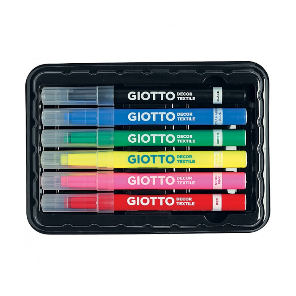 Marcador Tecidos Giotto Decor 6 Cores 6un