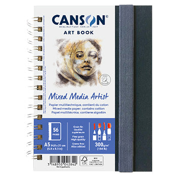 Caderno Canson Artbook Mixed Media Artist A5 300g 56Fls