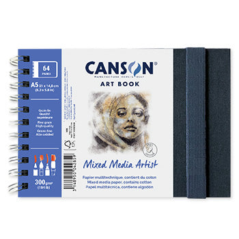 Caderno Canson Artbook Mixed Media Artist A5 300gr 56Fls
