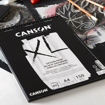 Bloco Espiralado Canson XL Dessin Noir A4 150g 40Fls