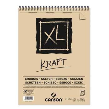 Bloco Espiralado Canson XL Kraft A4 90g 60Fls