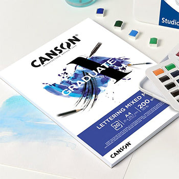 Bloco Canson Graduate Lettering Mixed Media A4 200g 20Fls