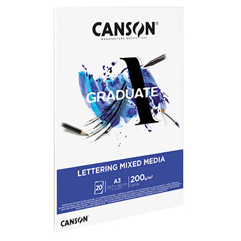 Bloco Canson Graduate Lettering Mixed Media A3 200g 20Fls