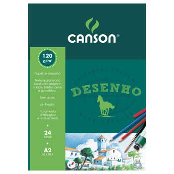 Bloco Desenho Canson A2 120g 24Fls