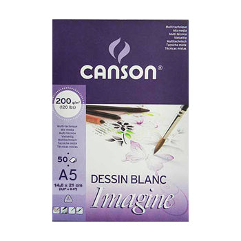 Bloco Desenho Canson Imagine Fino A5 200g 50Fls