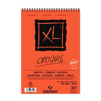 Bloco Espiralado Canson XL Croquis A5 90g 60Fls