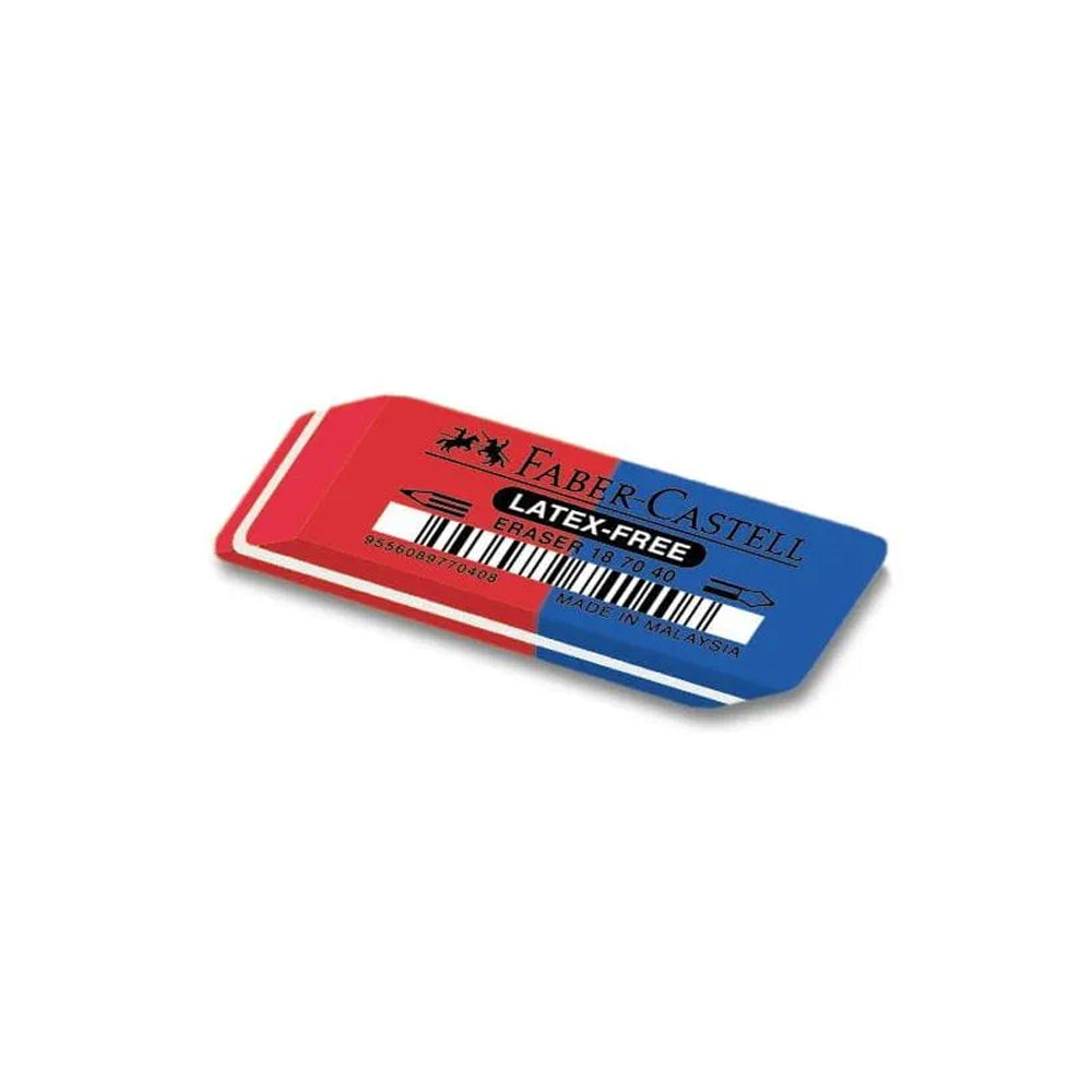 Borracha Vermelho/Azul Mista Faber-Castell (Sem PVC)