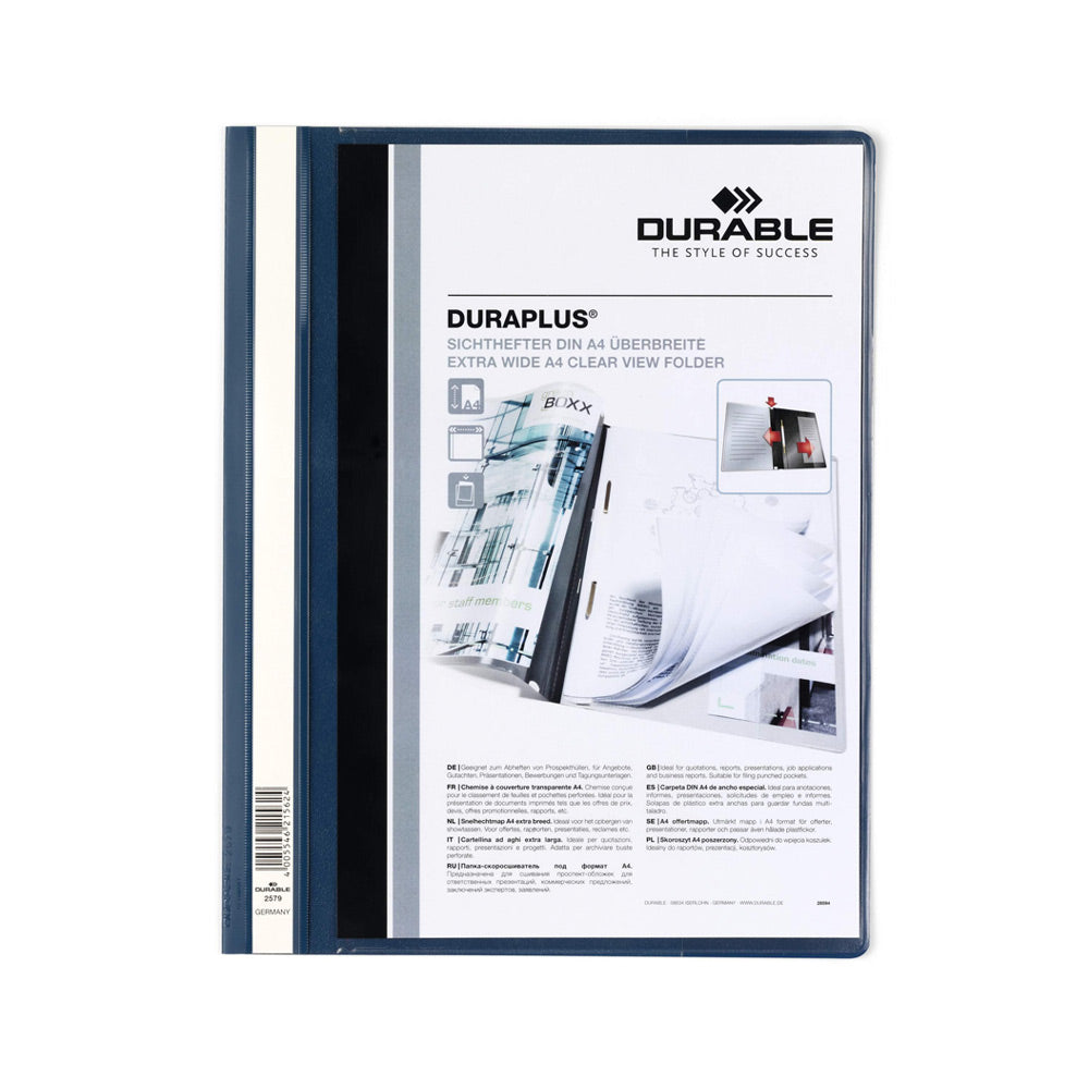 Classificador Capa Transparente Azul A4+ Durable Duraplus