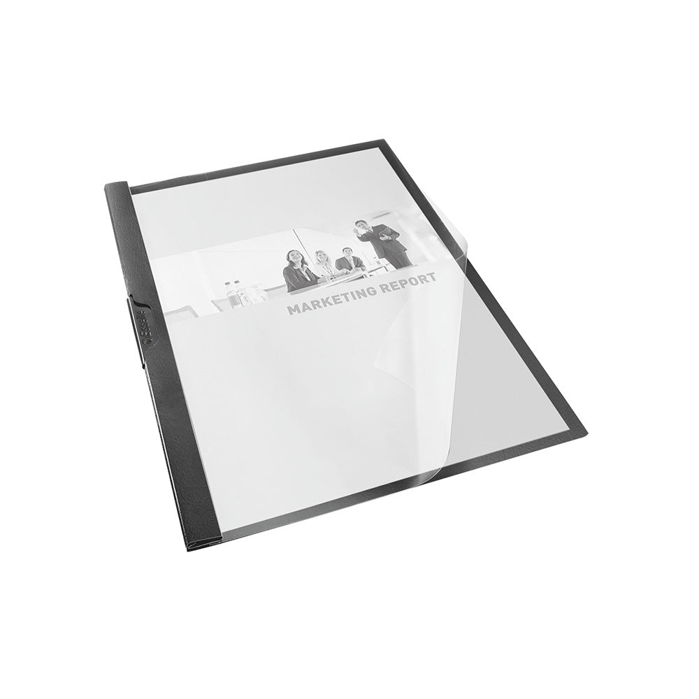Classificador Clip Lateral 3mm 30 Folhas Esselte Preto