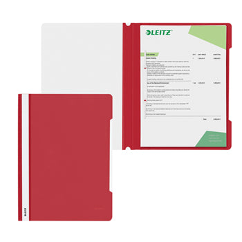 Classificador Capa Transparente Vermelho Leitz 4191 25un