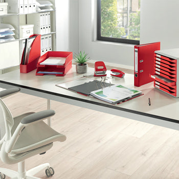 Classificador Capa Transparente Vermelho Leitz 4191 25un