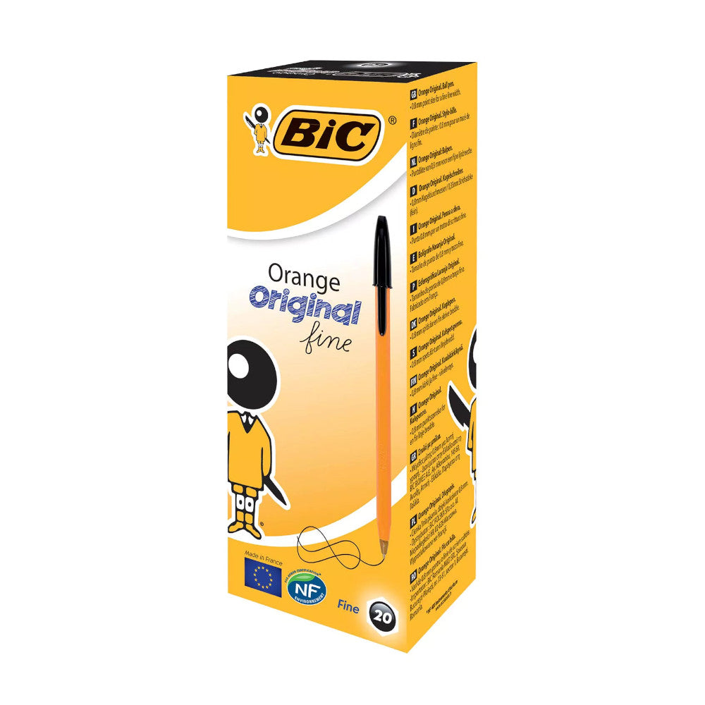 Esferográfica BIC Orange Ball Point Fine Preto 0,8mm 20un