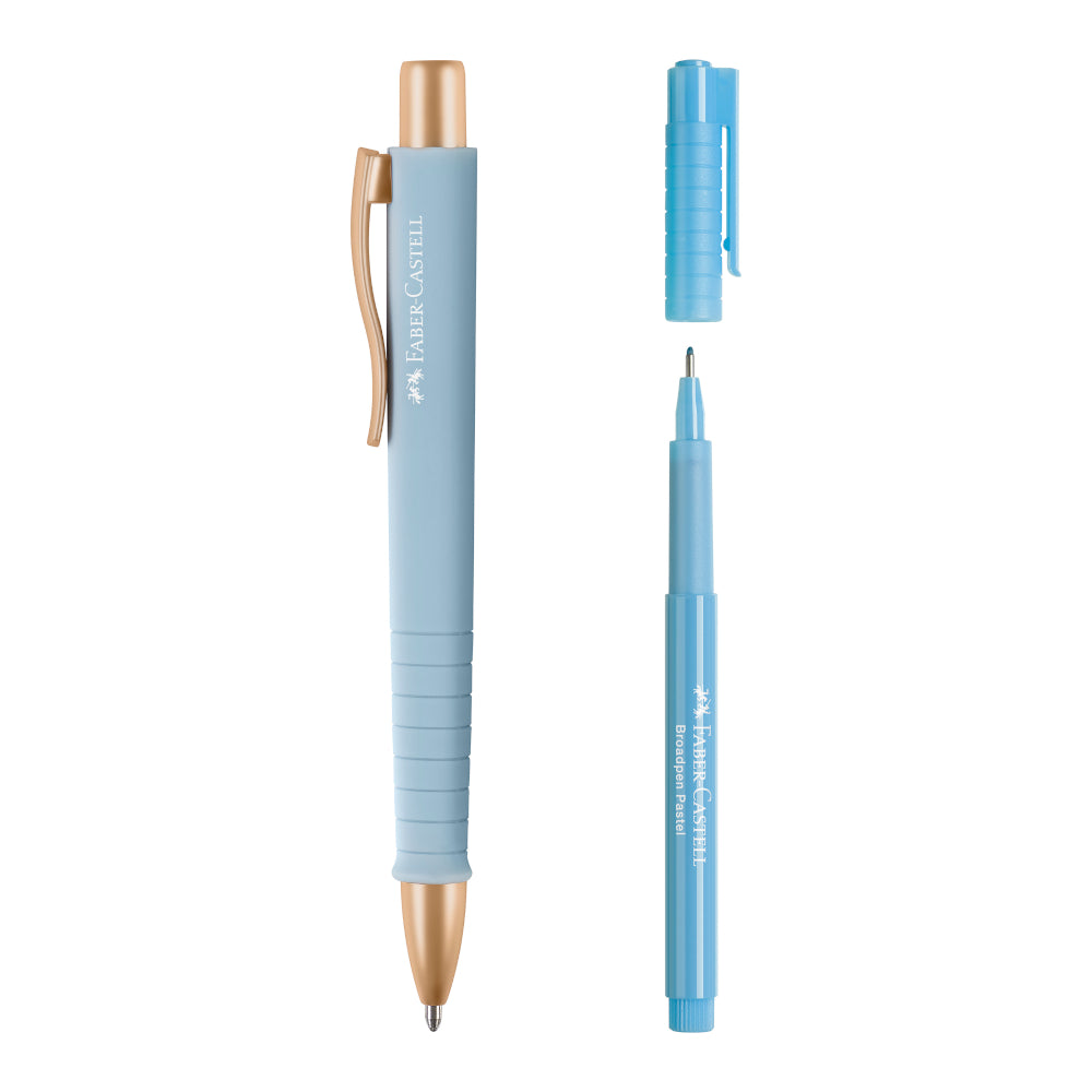 Esferográfica + Fineliner Broadpen Faber Castell Azul