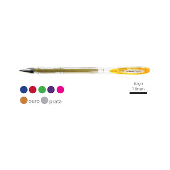 Esferográfica Gel Uni Signo Sparkling UM120SP Ouro 1mm 1un