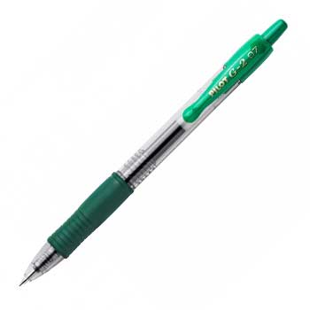 Esferografica Gel Pilot G-2 Retrátil Verde 0,7mm 1un