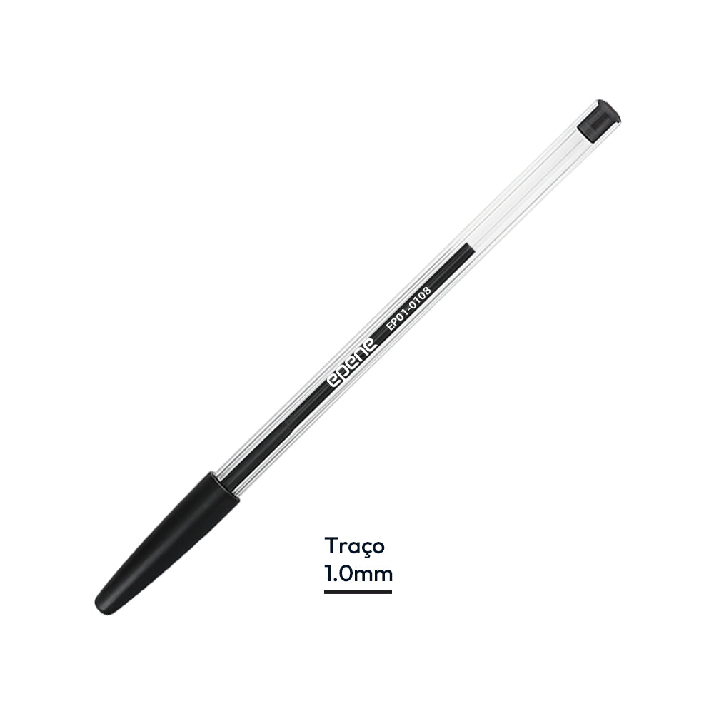 Esferográfica Epene EP01-0108 Ball Point Preto 1mm 1un