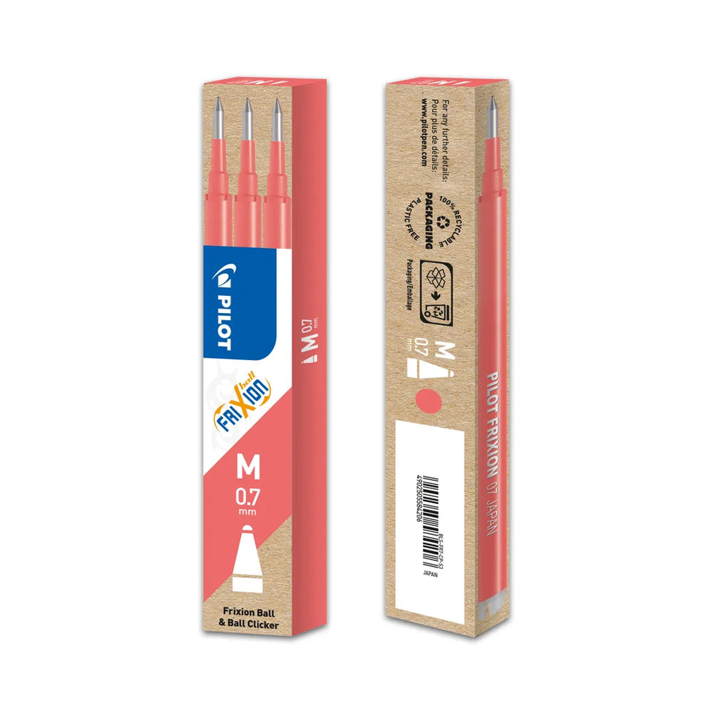 Recarga Gel Pilot Frixion Ball Clicker Vermelho 0,7mm 3un