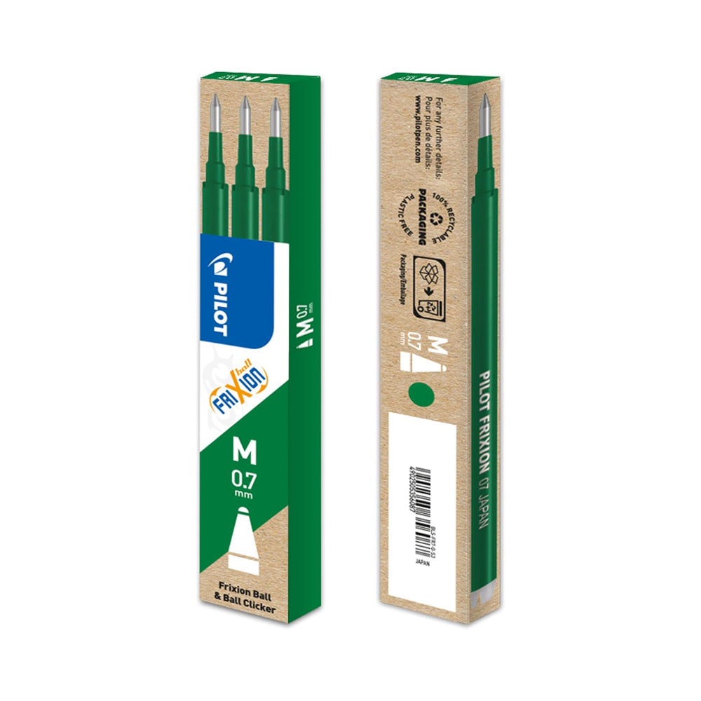 Recarga Gel Pilot Frixion Ball Clicker Verde 0,7mm 3un