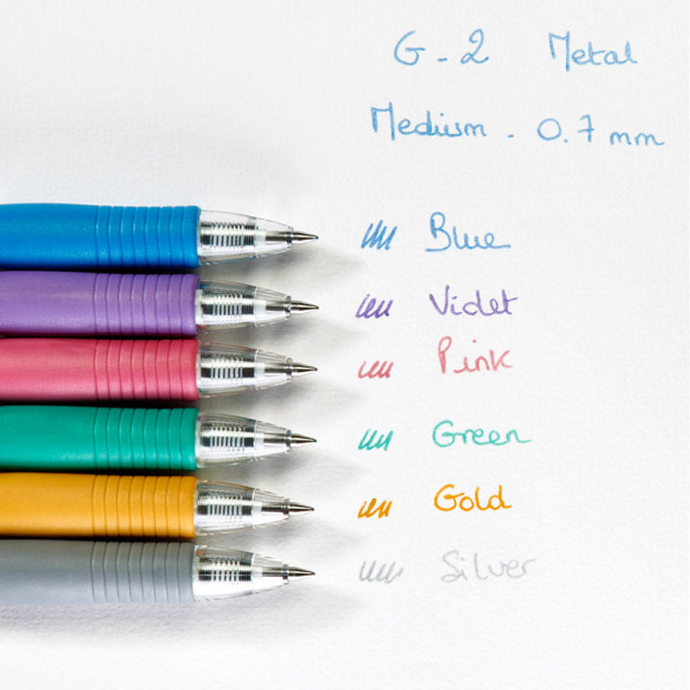 Esferográfica Gel Pilot G-2 Retrátil Dourado 0,7mm 1un