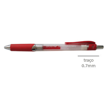 Esferográfica Gel AC1369-03 Retrátil Vermelho 0,7mm 1un