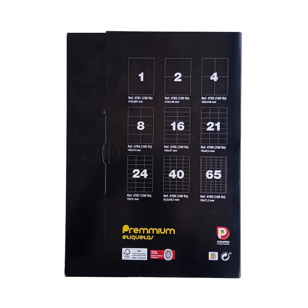 Etiquetas 105x148mm 100Fls A4 400un
