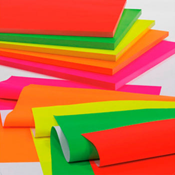 Papel Fluorescente 50x65cm Laranja Rolo 25 Folhas