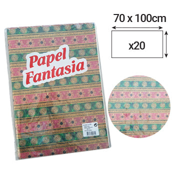 Papel Embrulho 70cmx1m Luxos 20 Folhas