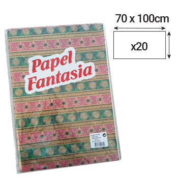 Papel Embrulho 70cmx1m Luxos 20 Folhas