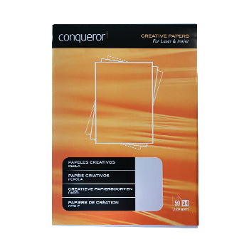 Papel 120gr Conqueror Criativo Pérola Acinzentado A4 50Fls