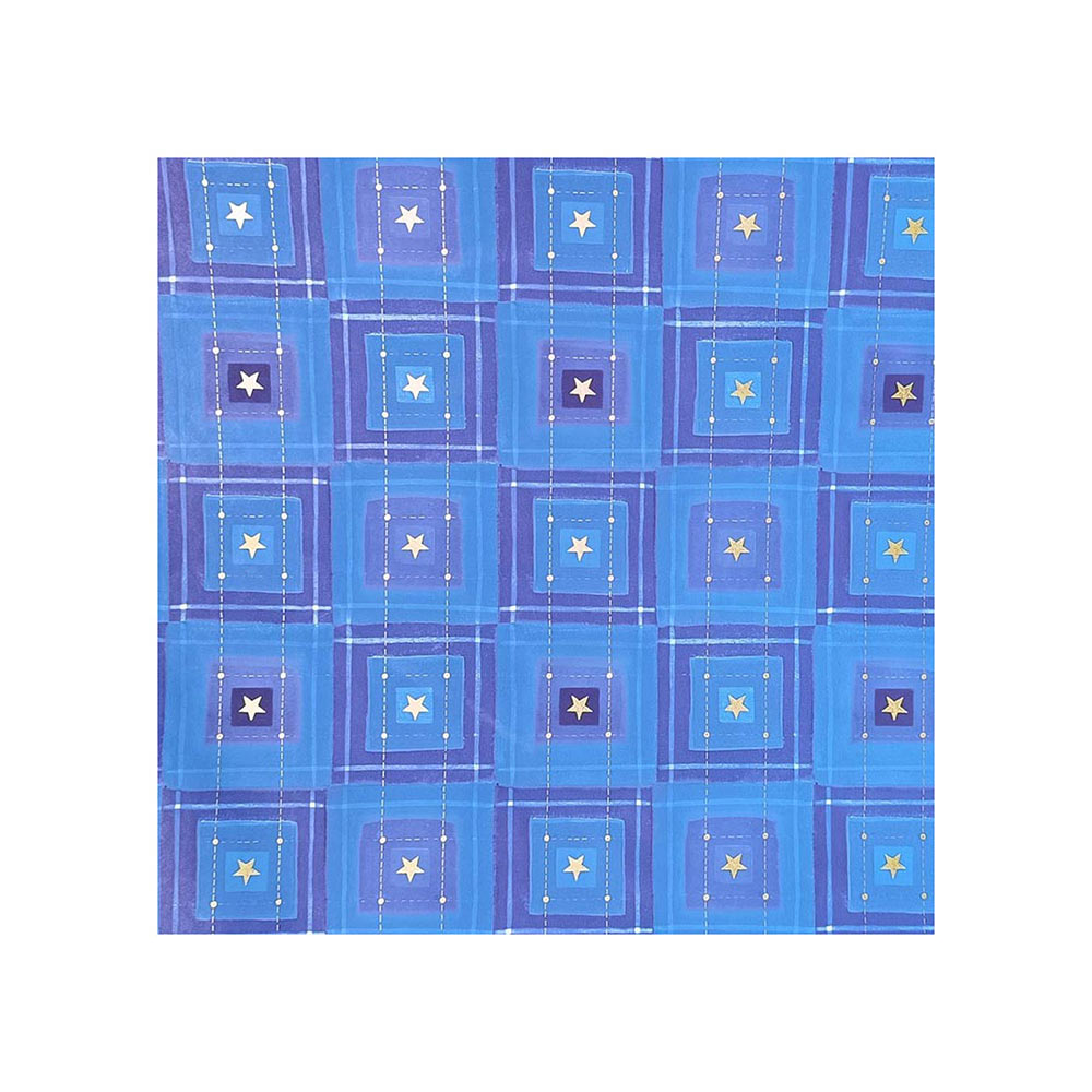 Papel Embrulho 62cmx200m Estrelas Azul Bobine 7Kg