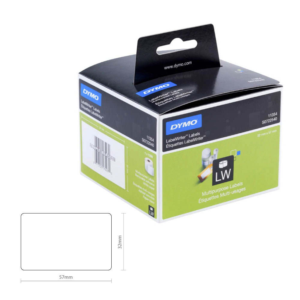 Etiquetas 57mmx32mm Multifunções Dymo Branco 1 Rolo